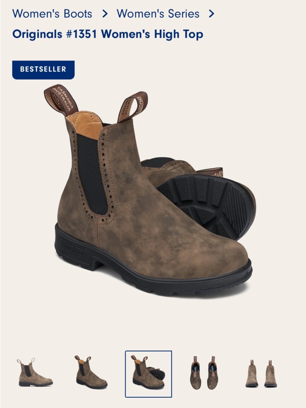 Blundstone Originals #1351 Women's
High Top. Rustic Brown. Size 7AU, 10US. VGUC